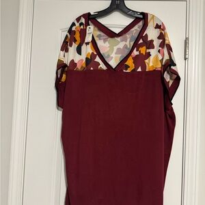 Women's Burgundy Floral Top